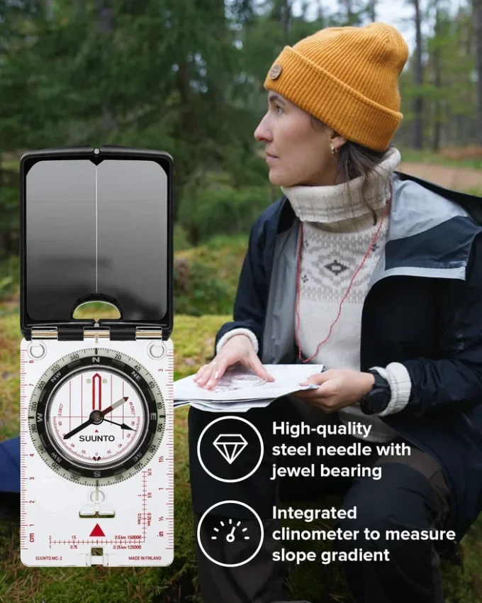 Boussole à miroir Suunto MC-2 NH – précise pour la randonnée et le trekking Boussole à miroir Suunto MC-2 NH – précise pour la randonnée et le trekking