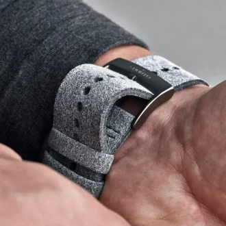 Bracelet d&rsquo;accessoire en microfibre grise ultra-douce pour le sport et le style