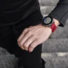 Bracelet d&rsquo;accessoire en silicone rouge respirant 24 mm
