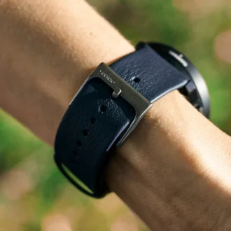 Bracelet en cuir Suunto 22 mm Urban 6 bleu granit, taille M