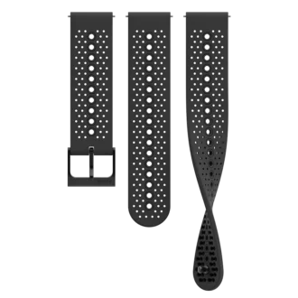 Bracelet en silicone Suunto 22 mm Athletic 1, All Black, tailles S et M