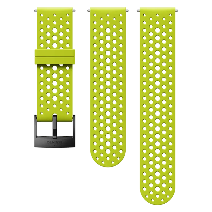 Bracelet en silicone Suunto 24 mm couleur citron vert pour les entraînements intensifs