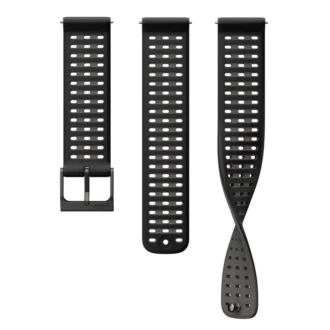 Bracelet en silicone Suunto Athletic 9 de 22 mm, noir, tailles S et M
