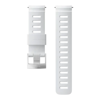 Bracelet en silicone Suunto Plongée 1 24 mm blanc et acier, taille M