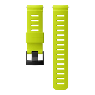 Bracelet en silicone Suunto Plongée 1 de 24 mm, noir citron vert, taille M