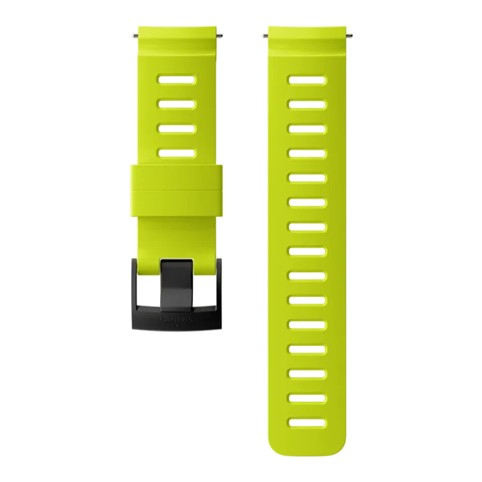 Bracelet en silicone Suunto Plongée 1 de 24 mm, noir citron vert, taille M