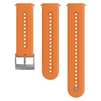 Bracelet Suunto 24 mm Athletic 7 en silicone, couleur Granite Orange, taille S+M