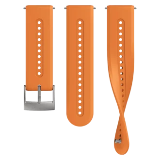 Bracelet Suunto 24 mm Athletic 7 en silicone, couleur Granite Orange, taille S+M