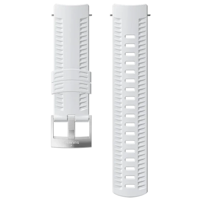 Bracelet Suunto en silicone blanc intégré de 24 mm pour le sport