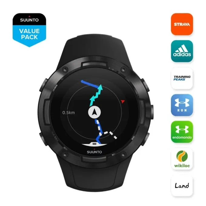 Suunto 5 All Black – montre de sport GPS compacte avec une excellente autonomie