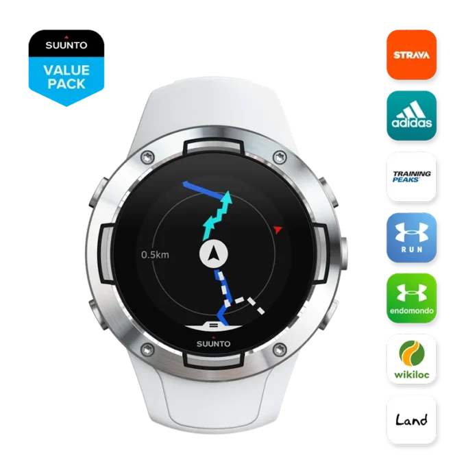 Suunto 5 White – montre de sport GPS compacte avec une excellente autonomie