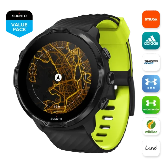 Suunto 7 Black Lime – montre connectée offrant une expérience sportive polyvalente Suunto 7 Black Lime – montre connectée offrant une expérience sportive polyvalente