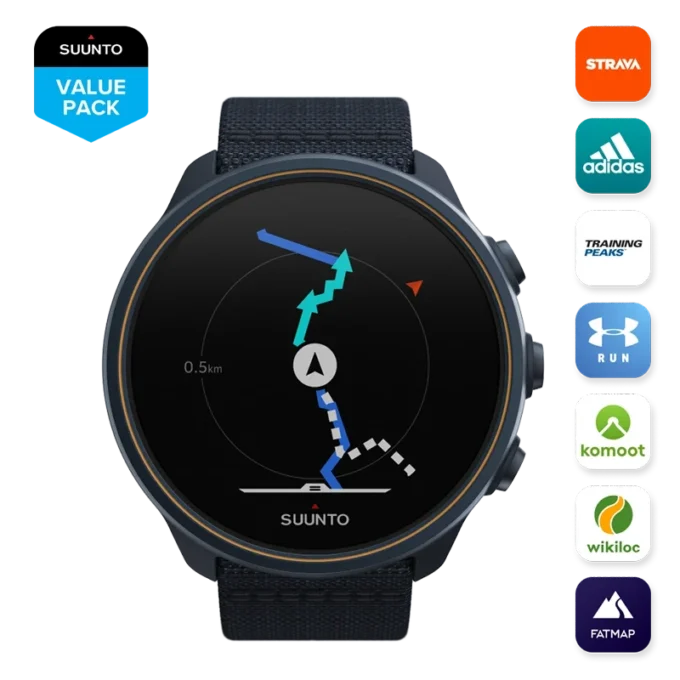 Suunto 9 Baro Granite Blue Titanium – montre GPS d&rsquo;ultra-endurance