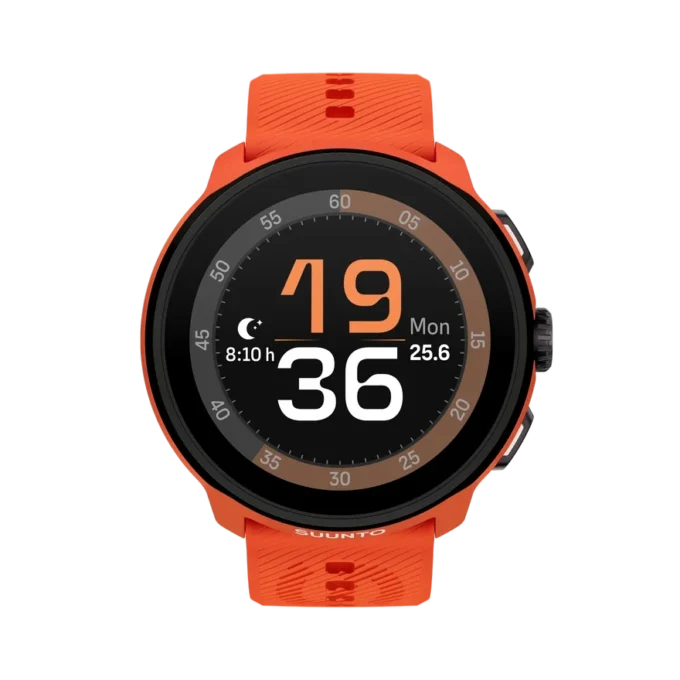 Suunto Run orange corail avec bracelet en silicone