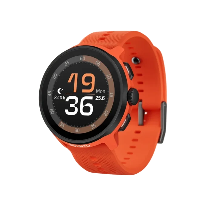 Suunto Run orange corail avec bracelet en silicone