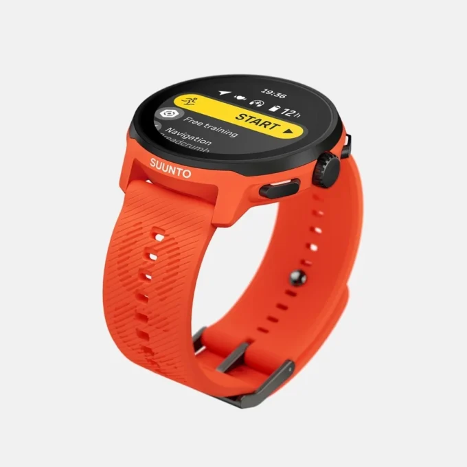 Suunto Run orange corail avec bracelet en silicone