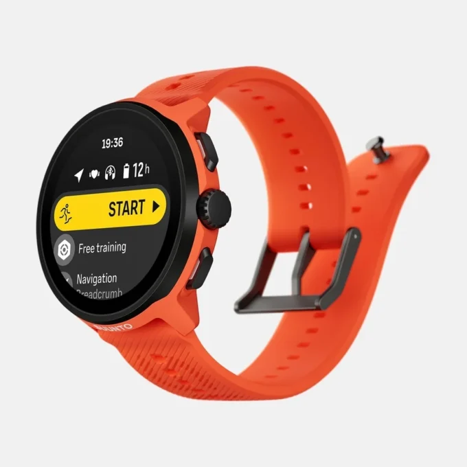 Suunto Run orange corail avec bracelet en silicone