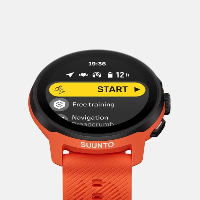 Suunto Run orange corail avec bracelet en silicone