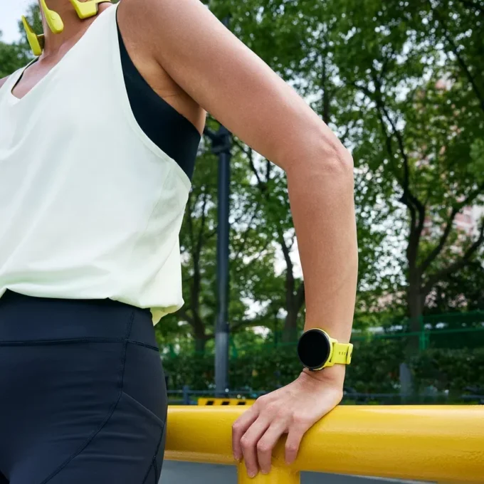 Suunto Run vert citron avec bracelet en silicone