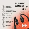 Suunto Wing 2 noir – casque à conduction osseuse haut de gamme Suunto Wing 2 noir – casque à conduction osseuse haut de gamme