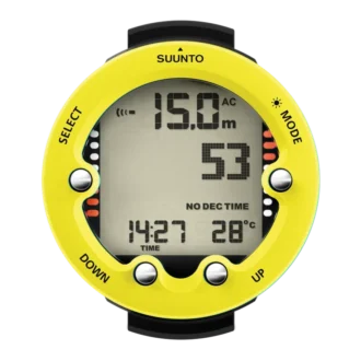 Suunto Zoop Novo jaune citron – ordinateur de plongée à grand écran facile à utiliser