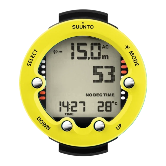 Suunto Zoop Novo jaune citron – ordinateur de plongée à grand écran facile à utiliser